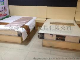 东莞优冠经济型酒店家具，快捷连锁酒店双间标间床全套定制