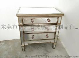 欧式新古典镜面床头柜床边柜床头桌陈设柜玄关柜台灯桌可定制FDM0003