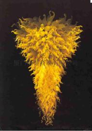 黄色吹制玻璃管吊灯chihuly风格