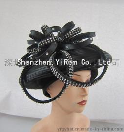 YRSM14110布条帽，贝蕾帽satin ribbon hat, beret hat, church hat