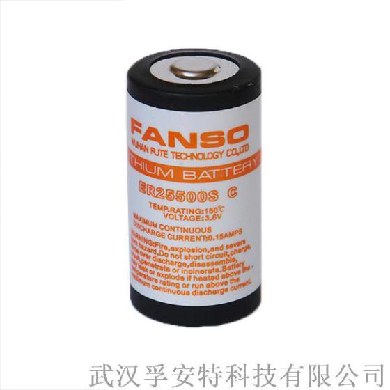 ER25500S孚安特 5000mah 耐高温150℃ 3.6v 锂亚硫酰氯电池