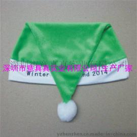 绿色圣诞帽 深圳圣诞帽厂家定做绿色超柔圣诞帽 来图来样定制logo 成人