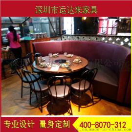深圳弧形卡座定制 餐饮卡座沙发直销批发