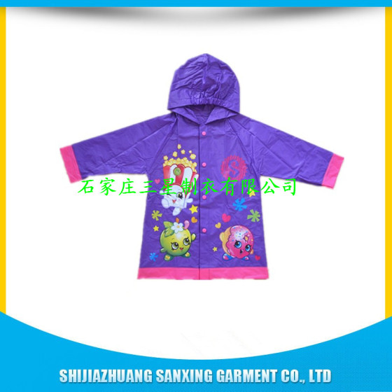 工厂生产环保儿童雨衣，PVC材质，可加印logo 3000件起订