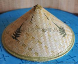 江桥竹藤生态装饰工艺品厂家专业定做各民间竹编斗笠 舞台道具帽子 外贸出口帽子