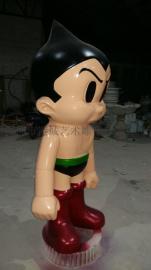 厂家直销彩绘玻璃钢阿童木卡通人物雕塑工艺品 规格180cm