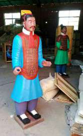 西安陕西特色兵马俑工艺品 落地大摆件陶土兵马俑可发海外