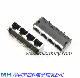 供应RJ45-1X4插座90度屏蔽