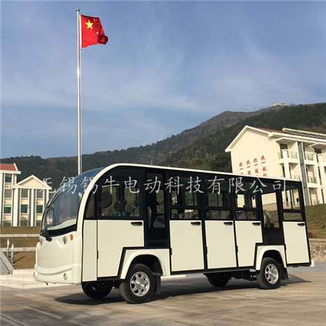 青岛威海景区12,14座全封闭观光游览电动车报价批发厂家