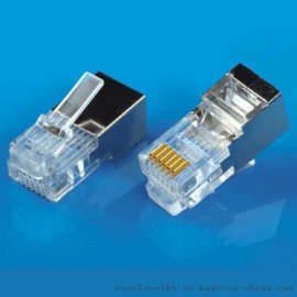 RJ45 8P8C-S 网络水晶头带屏蔽壳（可穿透）