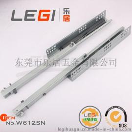 乐居品牌隐藏式滑轨阻尼缓冲暗藏托底路轨二节家具厂导轨