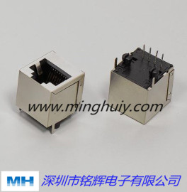 供应RJ45带变压器 180度插座