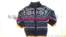 厂家直销外贸寒冬系列童装：2016新款黑色长袖花纹圆领开衫