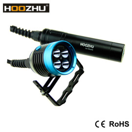 HOOZHU鸿珠 HU33 便携式潜水灯CREE XM-L U2*4 手提式 潜水手电筒 最大4000流明 强光潜水手电筒 LED手电筒