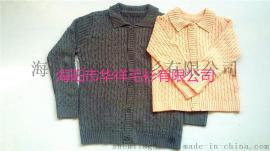 厂家直销外贸寒冬系列童装：2016新款黄色麻灰色长袖翻领开衫