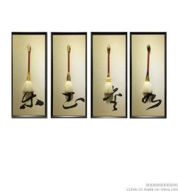 工厂直营一站式采购金土木水集恒装饰画实物画毛笔手工画立体化酒店会所挂画