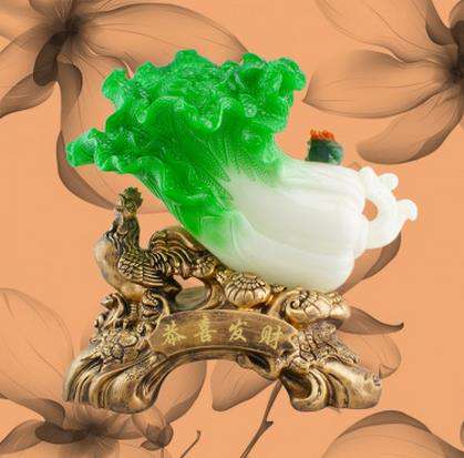 运缘阁玉鸡拉白菜招财白菜