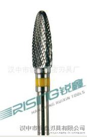 双纹极细齿纹黄色环国标生产钨钢磨头 可定做 规格形状多样