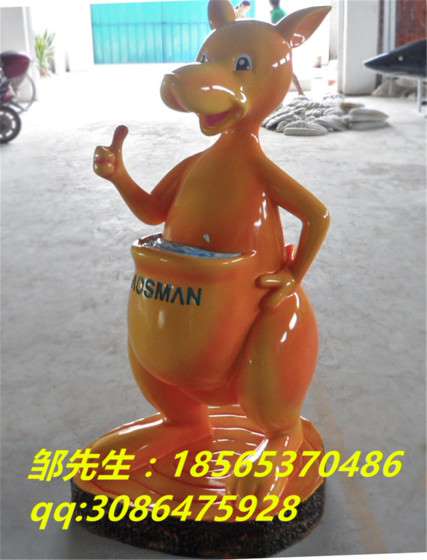 卡通袋鼠 树脂卡通袋鼠雕像 广州玻璃钢卡通袋鼠雕塑定做