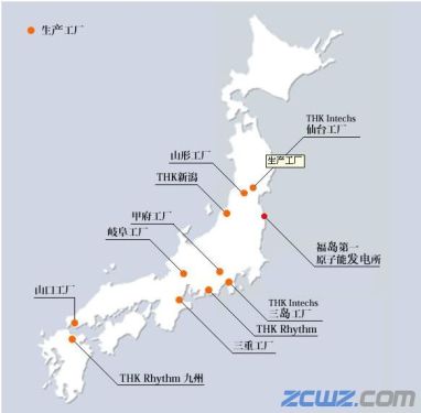 以图为例浅谈：日本THK公司各工厂的生产状况 