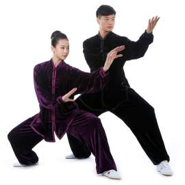 武极堂金丝绒太极服秋冬季太极拳练功服冬款不倒绒加厚保暖女男款