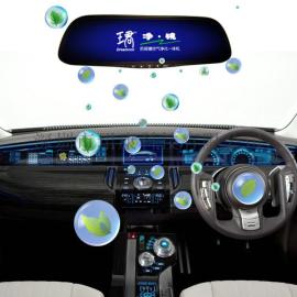 车载负离子空气净化器高清专车专用后视镜行车记录仪净化一体机