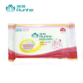 厂家直销润荷OEM婴儿湿巾10片装
