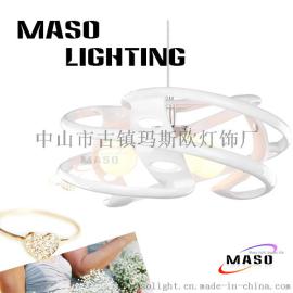 八卦圆形特色创意时尚条形树脂餐吊灯玛斯欧品牌MS-P1023室内装修灯具