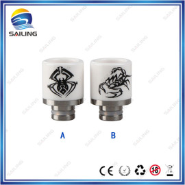 锐谷 电子烟嘴 drip  tips 510通用畅销款 大陶瓷烟嘴（两种图案）