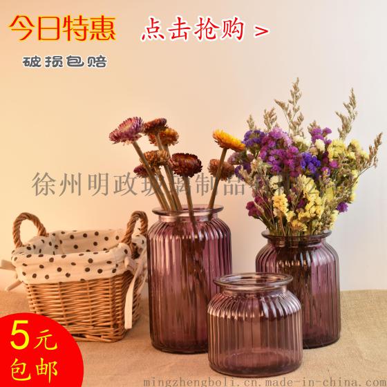 透明玻璃花瓶水培花瓶装饰摆件花瓶简约花瓶欧式干花花瓶