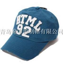 专业厂家批发定做 欧美风格 水洗棒球帽 刺绣6片帽