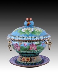 直径18cm 景泰蓝肥牛式燃酒精火锅
