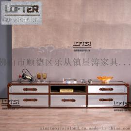 设计师个性电视柜LOFT工业风家具铝皮5抽金属收纳柜酒店客厅边柜