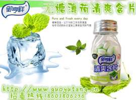 北京国御堂清爽含片，爽口含片，8瓶装，8种口味，正规QS厂家全国空白市场控销招商