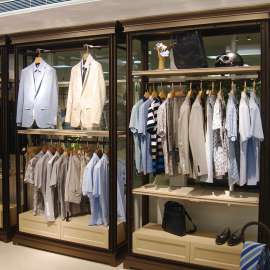 服装店装修厂家直销 复古简约服装衣服展示架 靠墙精品展示柜组合