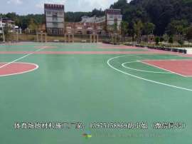 长沙单位体育场地施工基础 宁乡小区公园篮球场地面涂刮
