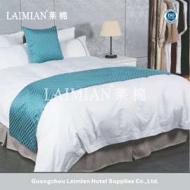 批发定做 星级酒店布草宾馆床上用品床尾巾床尾垫抱枕桌旗小方格