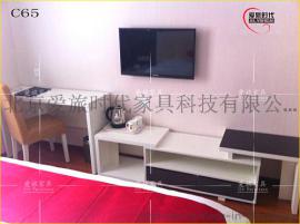 定制快捷酒店宾馆家具 简易电脑桌电视柜 写字台连体旅店公寓桌子