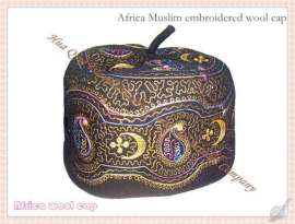 ASD2017年最流行的非洲绣花羊毛帽 Africa Muslim embroidered wool cap