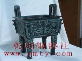 乾明铜器仿古工艺品青铜器厚趠方鼎