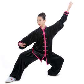武极堂南韩绒太极服装太极拳练功服男女秋冬款金丝绒加厚保暖晨练