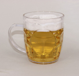260ml透明 水杯 啤酒杯 马克杯 塑料杯