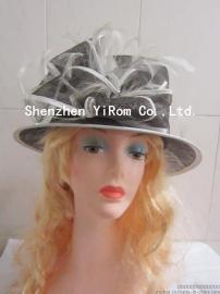 YRSM14140麻纱帽, 宴会帽, sinamay hat, church hat, ascot hat，derby hat
