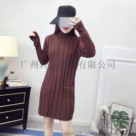 HW系列中长款针织毛衣品牌折扣尾货女装走份专柜正品尾货库存清仓批发