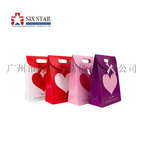 广州包装印刷厂礼品纸袋定做蝴蝶结翻盖纸袋