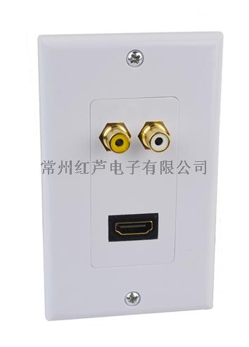 厂家直销 多媒体面板插座 HDMI+RCA接口