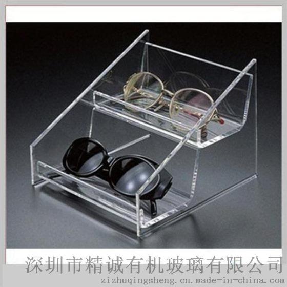 透明高档亚克力眼镜展示架 两层梯形太空镜展示盒