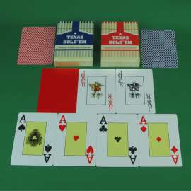 TEXAS HOLD‘EM 德州扑克 塑料牌 磨砂背 大字塑料扑克 带切牌片厂家直销
