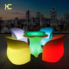 直销KTV酒吧吧台桌七彩梅花桌椅发光家具户外LED茶几酒吧夜场散台