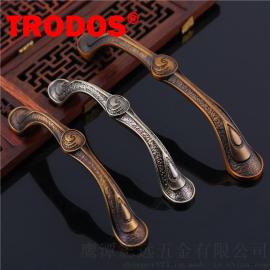 志远欧式仿古衣柜橱柜家具拉手实心锌合金抽屉木门小把手五金厂家